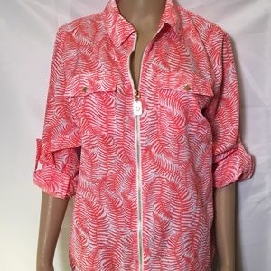 Michael Kors Zipper Top TropicalOrange Fern Size M